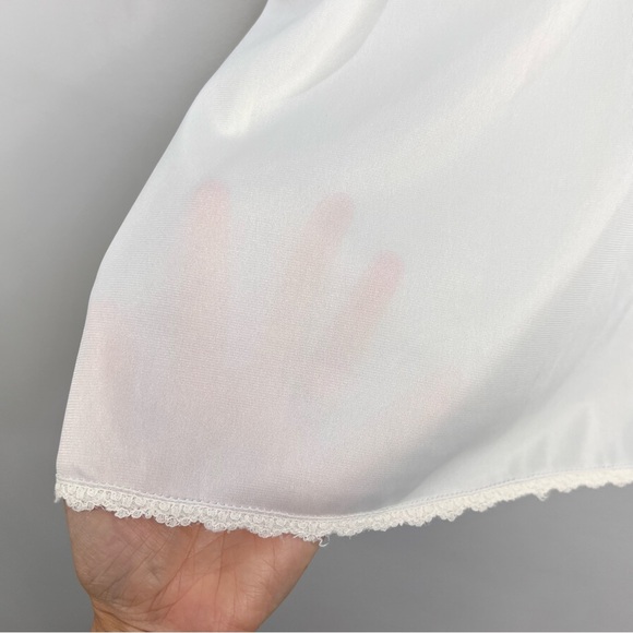 Vintage 70s 80s cream pure nylon lace detail old money camisole tank top 36 - Picture 10 of 14